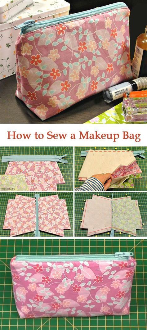 Easy Sew Cosmetics Bag. DIY Tutorial Sewing Hacks, Sewing Tutorials ...