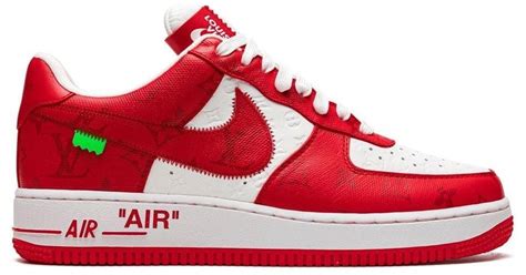 Nike Leather X Louis Vuitton Air Force 1 Sneakers in Red for Men | Lyst UK