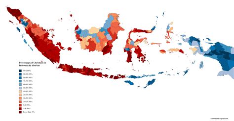 Percentages of Christians in Indonesia by districts : r/MapPorn