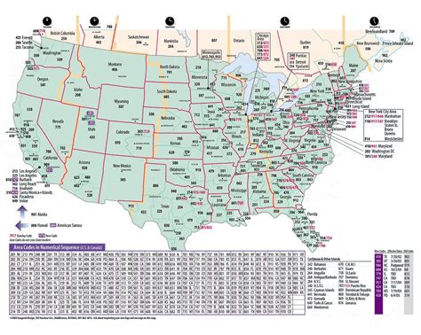 Area Code Map Of Us And Canada Map With Image Us Telephone Area Codes Map Us Canada Area Code ...