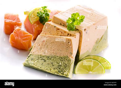 salmon and spinach terrine Stock Photo - Alamy