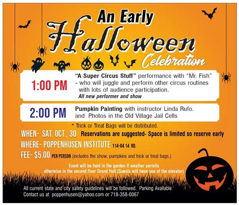 October 30th: Halloween Celebration! - The Poppenhusen Institute