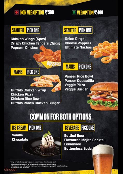 Buffalo Wild Wings Printable Menu With Prices