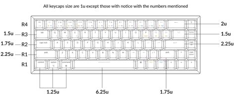 Keychron K6 Keyboard Keycap Layout and Size Chart – Keychron ...