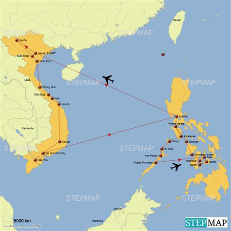 StepMap - Vietnam & Philippinen - Landkarte für Germany