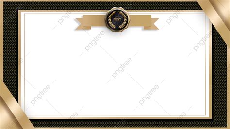 Black And Gold Certificate Award Business Border Frame, Certificate Of Merit, Business, Frame ...