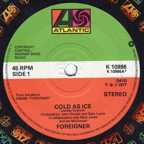 Foreigner – Cold As Ice (1977, Vinyl) - Discogs