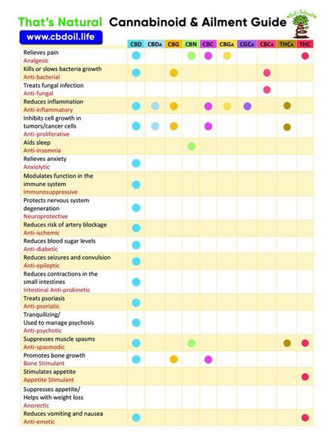 Printable Terpenes Cannabinoids Chart