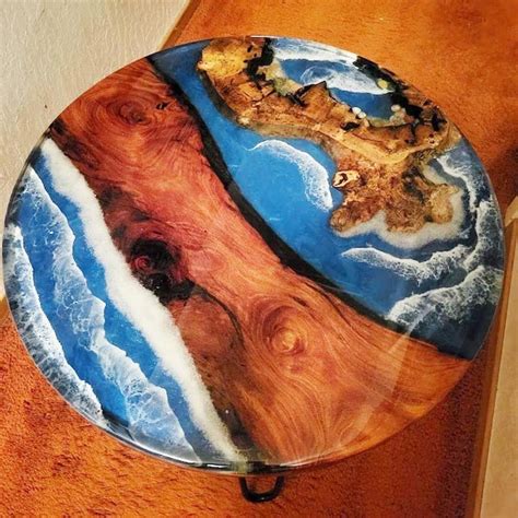 Ocean Wave Epoxy Table Round Kitchen Table Top Epoxy Natural - Etsy