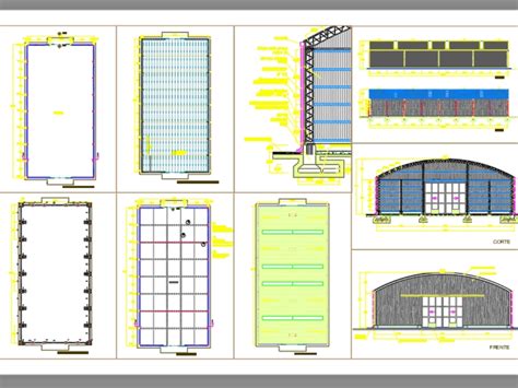 Galpón en AutoCAD | Descargar CAD gratis (455.59 KB) | Bibliocad