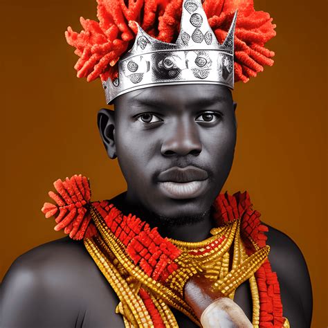 African King Crown Xango Red and White African Clothes · Creative Fabrica