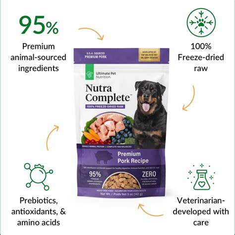 ULTIMATE PET NUTRITION Nutra Complete Premium Pork Freeze-Dried Raw Dog Food, 48-oz bag - Chewy.com