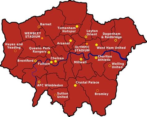 London football geography - Hidden London | London football, London football teams, English ...