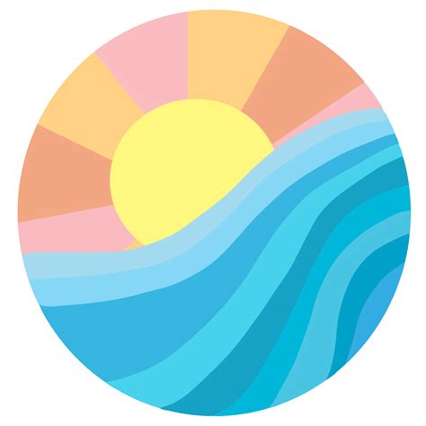 A color blocked design of a sunset over the ocean which will give you great vibes as a sticker ...