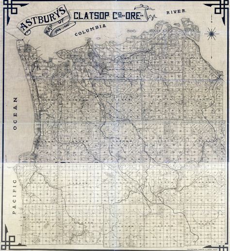 1895 Map of Clatsop County Oregon | Etsy