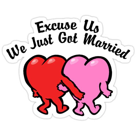 "Funny Just Married" Stickers by FamilyT-Shirts | Redbubble