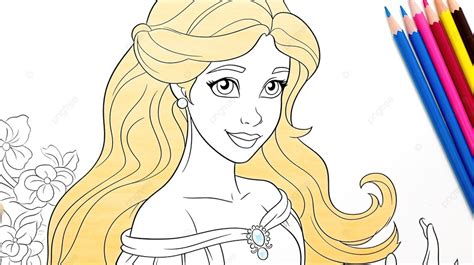 Disney Princesses Coloring Pages Background, Princess Picture To Color, Princess, Cute ...