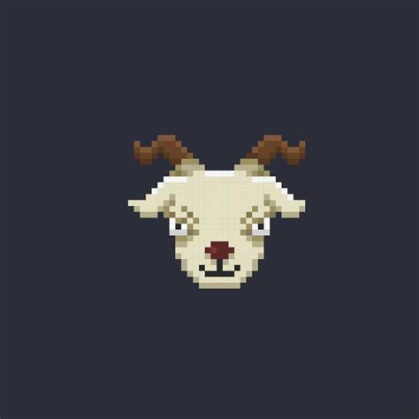 white goat head in pixel art style 22997226 Vector Art at Vecteezy