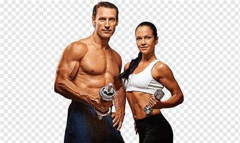 Homem e mulher, segurando halteres, centro de fitness aptidão física equipamentos de ginástica ...