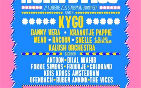 Line up Hullabaloo: Kygo, Kraantje Pappie, Danny Vera, Racoon, Meau ...