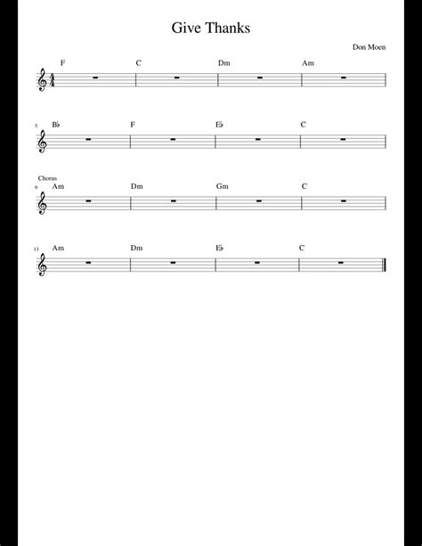 Give Thanks sheet music for Piano download free in PDF or MIDI