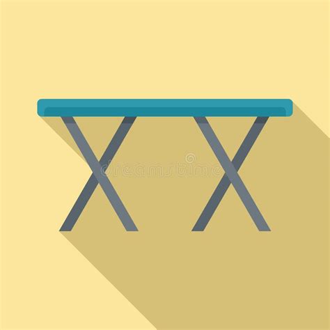 Folding Metal Table Icon, Flat Style Stock Vector - Illustration of park, object: 202442758