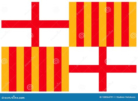 Barcelona Flag - City in Spain Stock Vector - Illustration of file ...