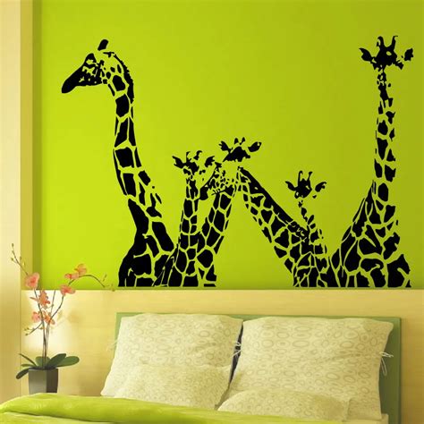 Animal Giraffe Vinyl Wall Decal Giraffe Jungle Safari African Animal Mural Wall Sticker ...