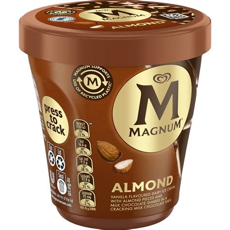 Calories in Magnum Tub Ice Cream Almond calcount