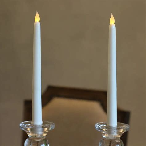 11" Wedding Battery Operated Flameless Taper Candles Flicker Set of 2 ...