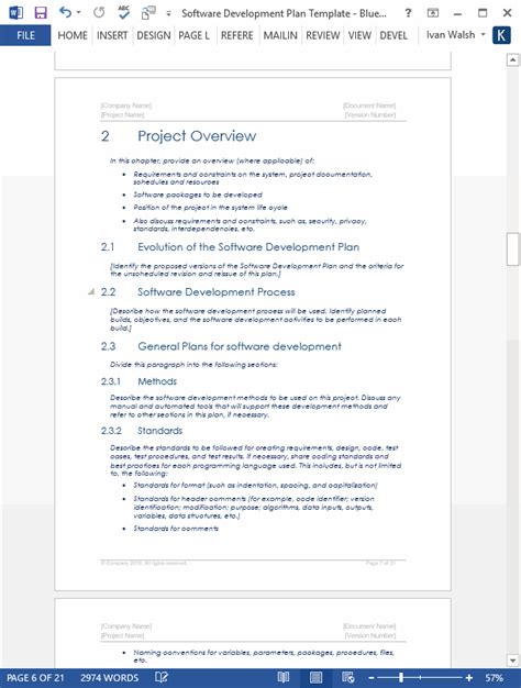 Software Development Plan Template (MS Word) – Templates, Forms, Checklists for MS Office and ...
