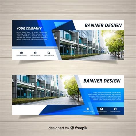 Premium Vector | Abstract business banner template with image | Баннер, Дизайн баннера ...