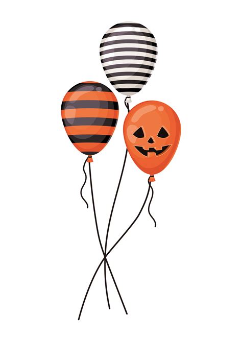 Halloween pumpkin and striped balloons design 1760582 Vector Art at ...