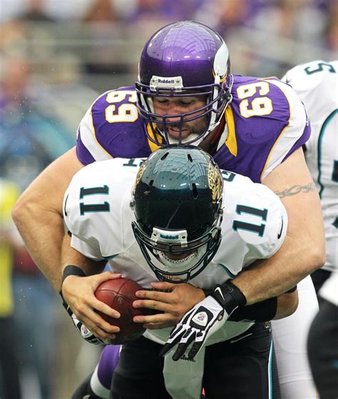 Minnesota Vikings defensive end Jared Allen sacks Jacksonville Jaguars quarterback Blaine ...