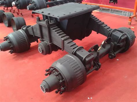 Trailer Low Mounting Bogie Suspension Semi Trailer Tandem Axle ...