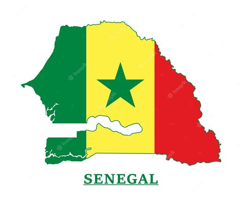 Premium Vector | Senegal National Flag Map Design, Illustration Of Senegal Country Flag Inside ...