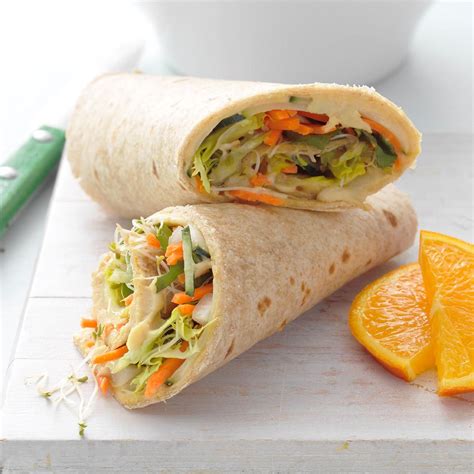 Hummus & Veggie Wrap-Up Recipe | Taste of Home