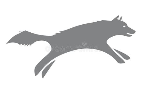 Silhouette Of A Running Wolf Stock Vector - Illustration of silhouette, profile: 91560239