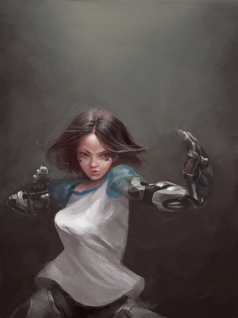 Wallpaper : Alita Battle Angel, women, cyborg, cyberpunk, artwork ...