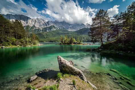 Eibsee is a lake in Bavaria, Germany, at the base of the Zugspitze ...