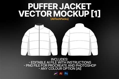 Streetwear Puffer Jacket Vector Mockup Streetwear and Fashion - Etsy