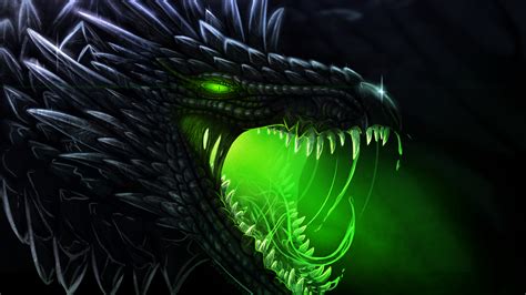 Fantasy Black Dragon Closeup Photo With Mouth Open HD Dreamy Wallpapers ...