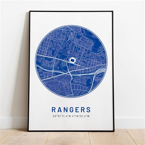 Rangers Ibrox Stadium Map Poster Photo Art Print Rangers | Etsy