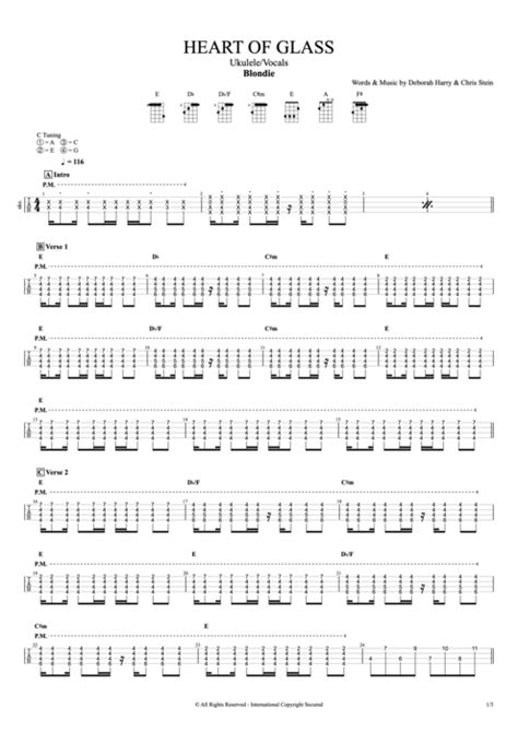 Heart of Glass by Blondie - Ukulele & Vocals Guitar Pro Tab | mySongBook.com