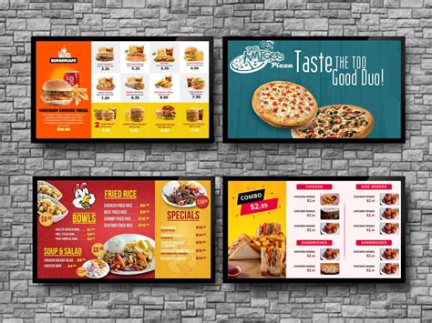 Design Restaurant Food Menu, Static Screen Menu Board, Flyer, Or Banner | ubicaciondepersonas ...