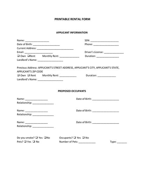 Free Printable Landlord Forms - Printable Form, Templates and Letter