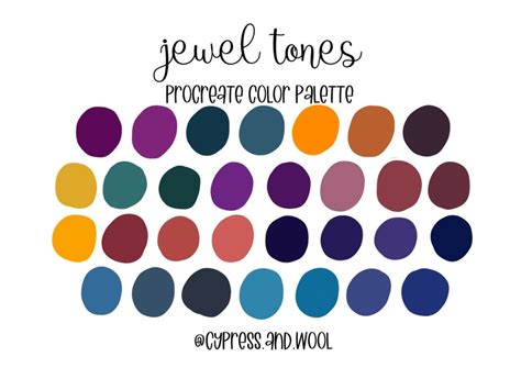 Jewel Tones Procreate Color Palette Color Swatches Ipad - Etsy