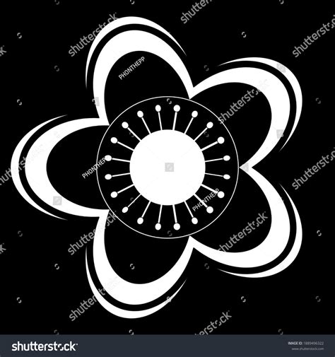 Flower Alpha Black Background Stock Vector (Royalty Free) 1889496322 ...