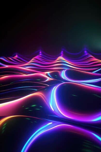 Premium AI Image | Sound neon wave illustration neon waves generative ai