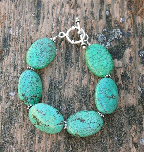 Green Turquoise Bracelet by shopfunkyandfabulous on Etsy